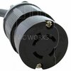 Ac Works 1FT 15A Household Plug NEMA 5-15P to 4-Prong 20A L14-20R 2 Hots Bridged Adapter Cord S515L1420-012
